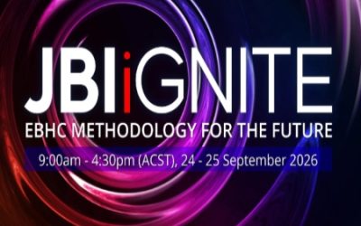 JBI Ignite – EBHC methodology for the future / 2 day online event / $80 / 24 – 25 Sep